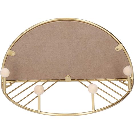 Crochets Muraux avec étagère, Porte-manteau Mural Doré avec Crochet pour Cintre, étagère Suspendue D'entrée pour Vêtements, Chapeaux (1/5)