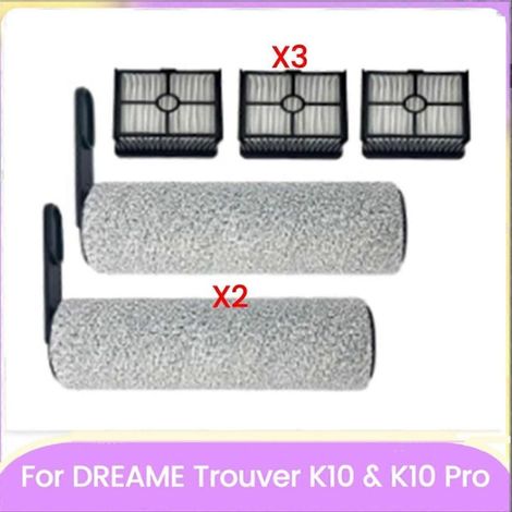 pièces pour aspirateurs Dreame Trouver K10 et K10 Pro : kit de brosse, rouleau et filtre pour un nettoyage amélioré. (1/5)