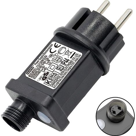 Clignoteur pour guirlande lumineuse 31V 6W – 9 modes d'éclairage avec minuterie – Étanche IP44 pour éclairage extérieur – Transformateur LED (1/5)