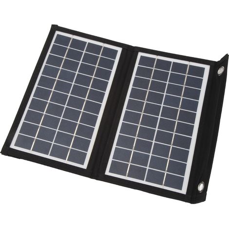 Faltbares 10-W-Solarpanel, tragbare Ladestation mit 2 USB-Anschlüssen für Camping, ideal für Mobiltelefone und Tablets. (1/5)