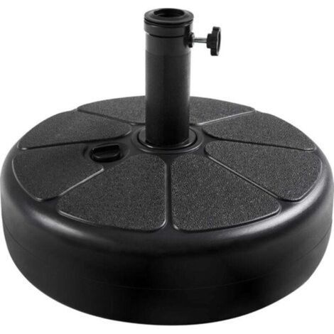 Pied de parasol pour mât de 40 mm, remplissable avec 22 L d'eau ou 36 kg de sable, idéal pour l'extérieur, le jardin, la terrasse et le balcon. (1/4)