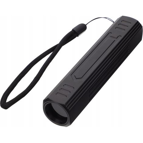 Torcia a LED UV da 365 nm, in alluminio nero, impermeabile, ricaricabile tramite USB. (1/4)