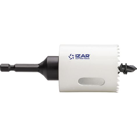 Scie cloche/ Trépan pour acier, inox, bois, PVC et plastiques - HSSE 8% Cobalt avec queue hexagonale 1/4" – IZAR 1634 Ø 25,00 mm