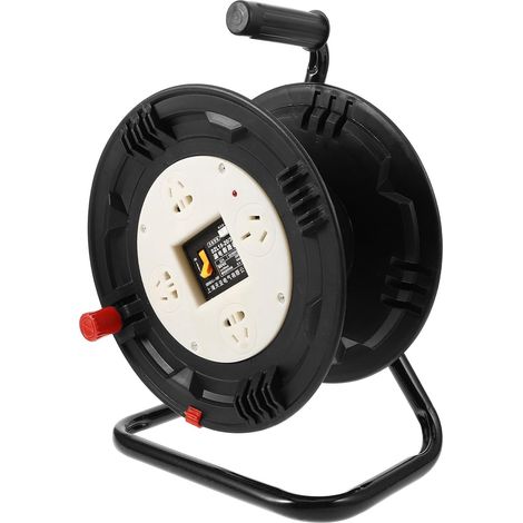 Enrouleur de Câble, Bobine de Fil en Plastique Noir, Enrouleur Vide 30m, Rangement pour Rallonge Électrique, pour Maison et Milieu Industriel (1/5)