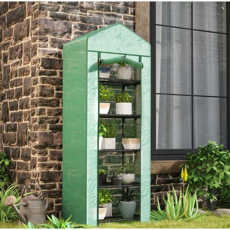 Serra con porta avvolgibile e 5 ripiani, 69 x 49 x 193 cm, verde DESVIAE (1/5)