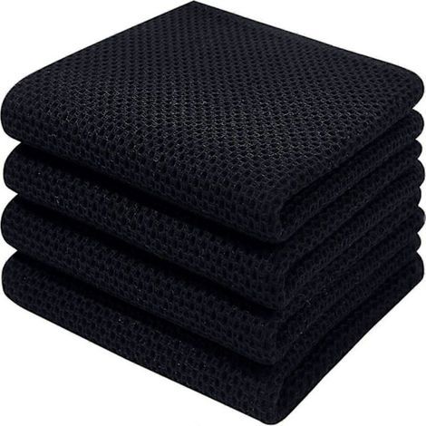 Lot de 6 torchons à vaisselle 100 % coton éponge. avec boucle de suspension. noir. 34 x 73 cm (S202412306944) (1/4)
