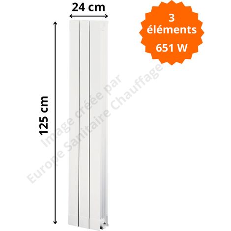 Radiateur aluminium H.125 x 24 cm Oscar 1200 Deville 651 W (1/5)