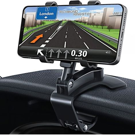 Support de Téléphone Voiture Rotation à 360 degrés, pour Tableau de Bord, Compatible avec GPS et Les téléphones Portables Noir (1/5)