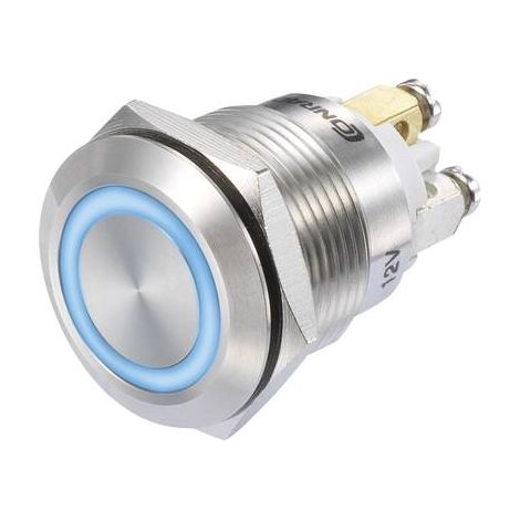 INTERRUPTEUR À PRESSION TRU COMPONENTS GQ19F-10E/B/12V/S 1273005 48 V/DC 3 A 1 X ON/(ON) IP65 À RAPPEL 1 PC(S)