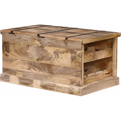 JORDI - tavolino in legno di mango con porta bottiglie