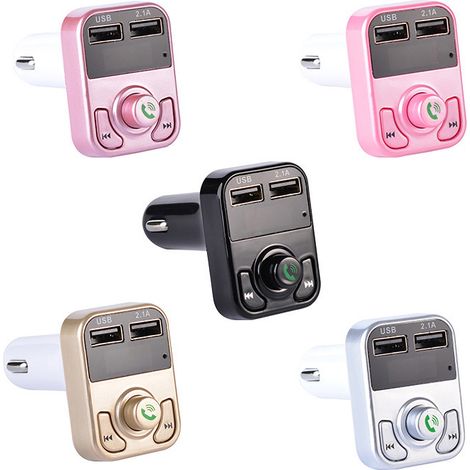 Car Bluetooth MP3 Player, Car MP3 Player with Card Slot, Car MP3 B3, Dual USB Charging -- Pink (1/3)