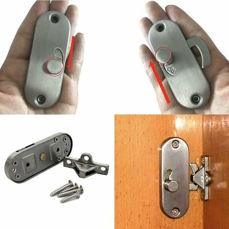 Vtizikl Serrure de porte coulissante à 90° à angle droit avec boucle de verrouillage de porte coulissante et verrou de porte de grange, (1/4)