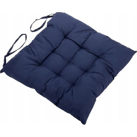 Coussin d'assise 40x40 cm bleu marine doux pour jardin et terrasse 1 pc. (1/2)