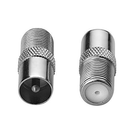 Adaptador antena F hembra a coaxial macho  Gris