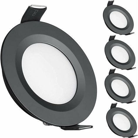 4er-Set LED-Einbaustrahler 12V – Ausschnitt 58-65mm – 3W 6400K kaltweiß – Ultradinnes Aluminium für Wohnmobile und Boote (1/5)