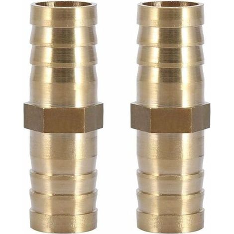 ZVD (10mm 5pcs)Raccord de Tuyau Droit à Deux Voies Raccord en Laiton Barbelé Connecteur de Tube Jonction 6/8/10/12/14/mm (1/4)