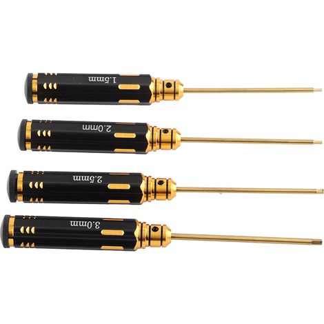 4-teiliges, titanbeschichtetes Modellauto-Schraubendreher-Set, schwarz, 1,5 mm/2,0 mm/2,5 mm/3,0 mm (1/5)