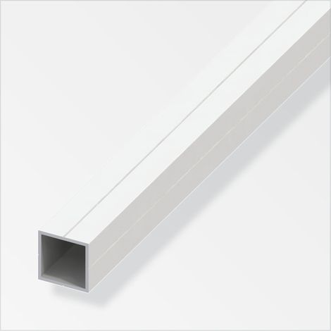 tubo quadrato da 23,5 mm in pvc bianco - 1 metro. (1/3)