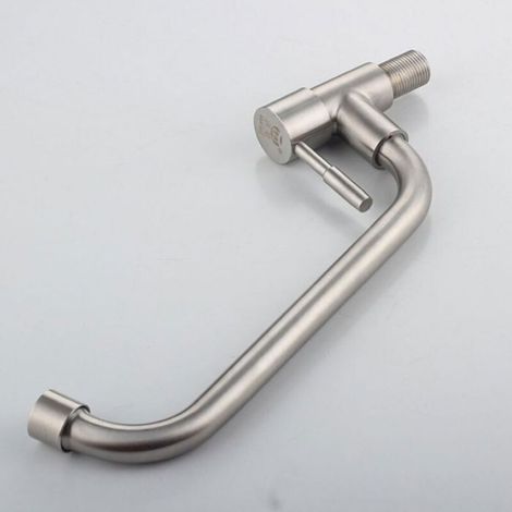 Robinet mural cuisine – Acier inox bec pivotant 180° – Moderne – Argent (1/4)