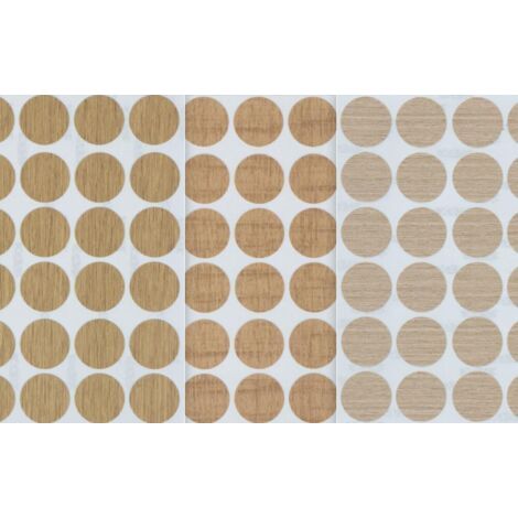 QORVA-Chêne Clair Lot de 162 Autocollants pour Cacher Les Trous de Vis, 3 Feuilles de 21 mm, Texture Bois, pour Masquer Les Vis Inesthétiques sur Meubles et Murs, Armoires et Autres Meubles Hide Colla