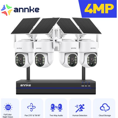 ANNKE Telecamere di sicurezza solari da 4 MP, wireless per esterni, batteria da 9000 mA per telecamera WiFi (1/4)
