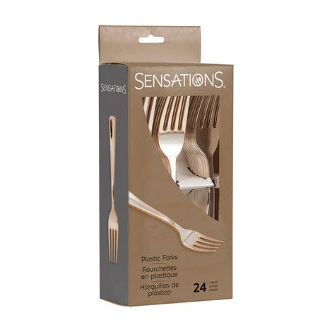 Bigiemme Forchette Plastica Metallizzate Rosegold H 19 Cm 24 Pz (1/2)