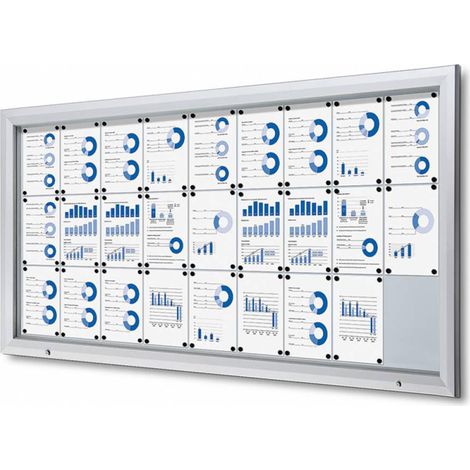 Bacheca da Esterno con Apertura a Ribalta 212,5x106,7x4,7 cm in Alluminio con Led Silver (1/5)