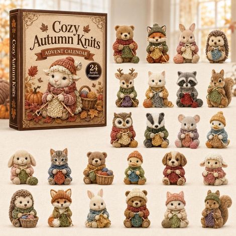Schaf strickend Adventskalender 2026 2D Überraschungsbox