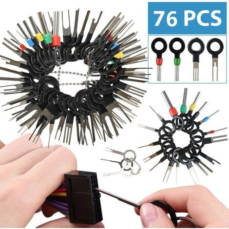 76pcs Le nouvel outil de retrait de borne de fil kit de broches de connecteur de sertissage de cablage electrique automobile (1/5)
