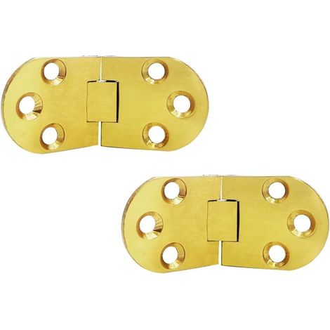 Charnière de table pliante, charnière de meuble, charnière en alliage de zinc, 7,8 x 3 cm, lot de 2, doré