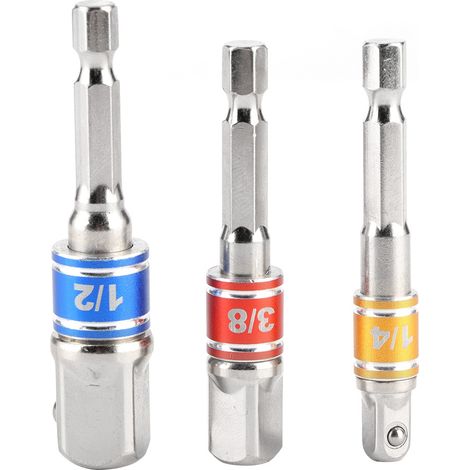 Adaptateur de mandrin hexagonale pour perceuse - Jeu de 3 (6,35 mm, 9,53 mm, 12,7 mm) (1/5)