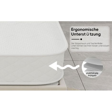 Matelas 3D respirant, enveloppé de manière indépendante. Il offre un environnement sans bruits, est résistant et confortable à utiliser. (1/5)