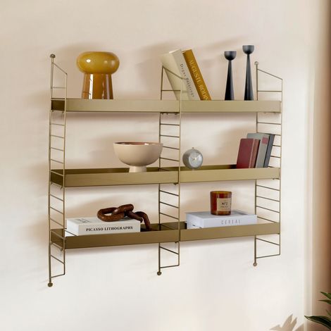 Regal Scurelle, 3 Böden, 98x21x100h cm gold (1/4)