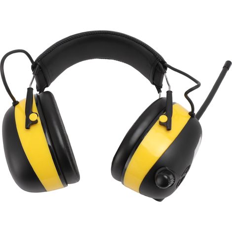 Casque antibruit électronique Bluetooth avec réduction de bruit de 30 dB, casque multimédia, protection auditive pour chantiers de construction, jaune (1/5)