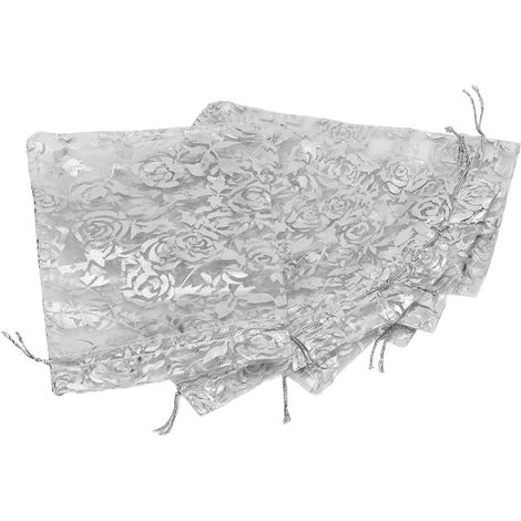 Lot de 100 sacs en filet à motif rose, 16 x 11 cm, avec cordon de serrage, en organza, parfaits pour les mariages, les fêtes, les anniversaires, les baptêmes et la Saint-Valentin. (1/5)
