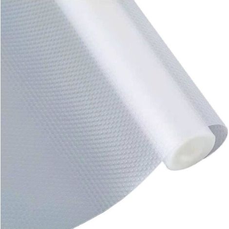 Tapis Fond de Tiroir Antiderapant Non-adhésif EVA Transparent Tapis Plastique Protection Pour Frigo Cuisine - Blanc - 45x600cm