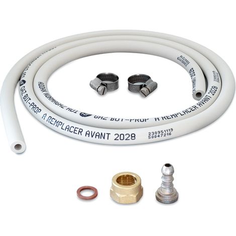 Tuyau gaz flexible Butane/Propane 1.5m – Raccord tétine 20 x 150 à visser – Colliers inclus pour réchauds et barbecues à gaz – Proweltek