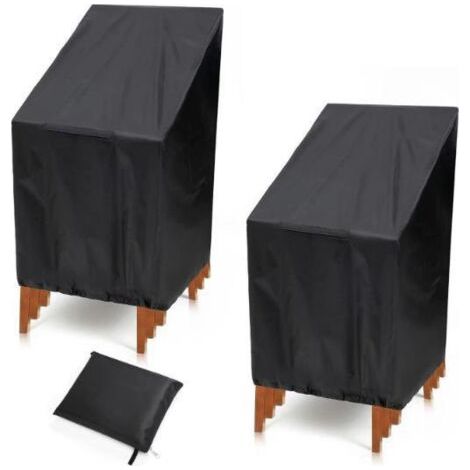 royaluxe-Lot de 2 Housses de Protection pour chaises de Jardin, 65 x 65 x 120 cm, résistantes à l'hiver, imperméables, Coupe-Vent, pour chaises de Balcon, fauteuils de Jardin (1/5)