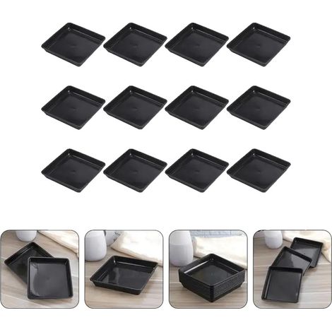 Plateau de Pot de Fleurs, Design Durable, Drainage Amélioré, 12.00X12.00X1.70CM (1/2)