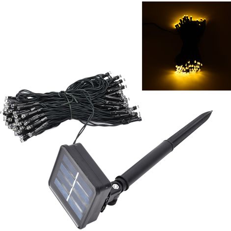 Guirlande lumineuse solaire LED pour décoration extérieure (cour, jardin, pelouse), étanche, lumière chaude (1/5)