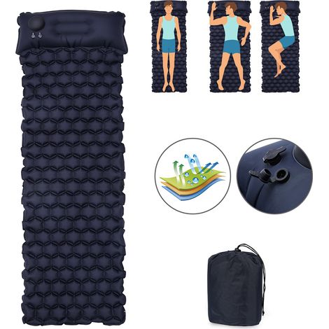 Wolketon Isomatte selbstaufblasend 8.5 cm mit Fußpumpe, ultraleichte Camping Schlafmatte für Outdoor und Reisen
