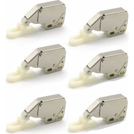 Ressort Mini Loquets,6PCS Mini-Latch Automatique Printemps Catch,Loqueteaux à Ressort,Serrure de Ressort Loquet Mini Latch Armoire Mini Latch pour Porte d'armoire de Cuisine,argent,Fonepro
