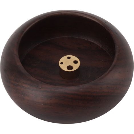 Porte-encens, petite assiette ronde en bois et cuivre pour l'aromathérapie lors de la cérémonie du thé, décoration intérieure (1/5)