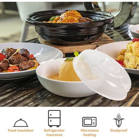 Couvercle pour micro-ondes, cloche de protection pour assiette, couvre-plat compatible micro-onde, accessoire de cuisine pour réchauffer les aliments (1/5)