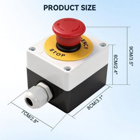 Interrupteur Arrêt Urgence - Champignon Rouge 22 mm - 2 Contacts NC Verrouillable - 10 A 5-690 V AC 5-220 V DC - Kit Rotatif Industriel (1/5)