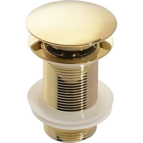 Bonde de Lavabo Bouchon de vidange Pop-Up for lavabo de Salle de Bains, en Or brossé, Noir Mat, Blanc, Or Rose, Or, Chrome, Accessoires de lavabo (Color : Light Gold no Hole) (1/5)