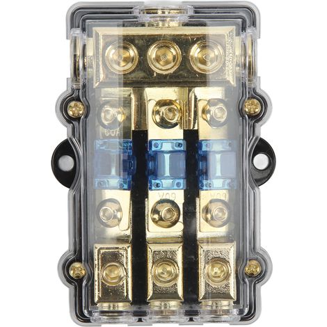 Support universel 3 voies bloc fusible audio auto 60A porte-fusible stéréo avec couvercle transparent pour bateau yacht (1/5)