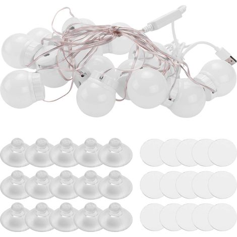 Lampe de maquillage LED à 3 modes et couleurs, intensité variable par simple pression, alimentation USB 12V, 14 ampoules (1/4)