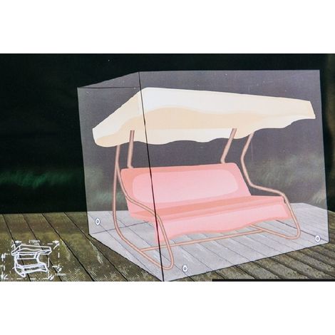 Hollywoodschaukel Abdeckhaube anthrazit Schutzhülle Abdeckplane 210x155x160cm (1/2)