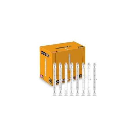 Lot de 6 ampoules halogènes R7s 118 mm 230 W à intensité variable 230 V 4650 lm 2800 K blanc chaud à économie d'énergie, ampoules linéaires en tungstène, projecteur J118, ampoule de sécurité [Classe é (1/4)